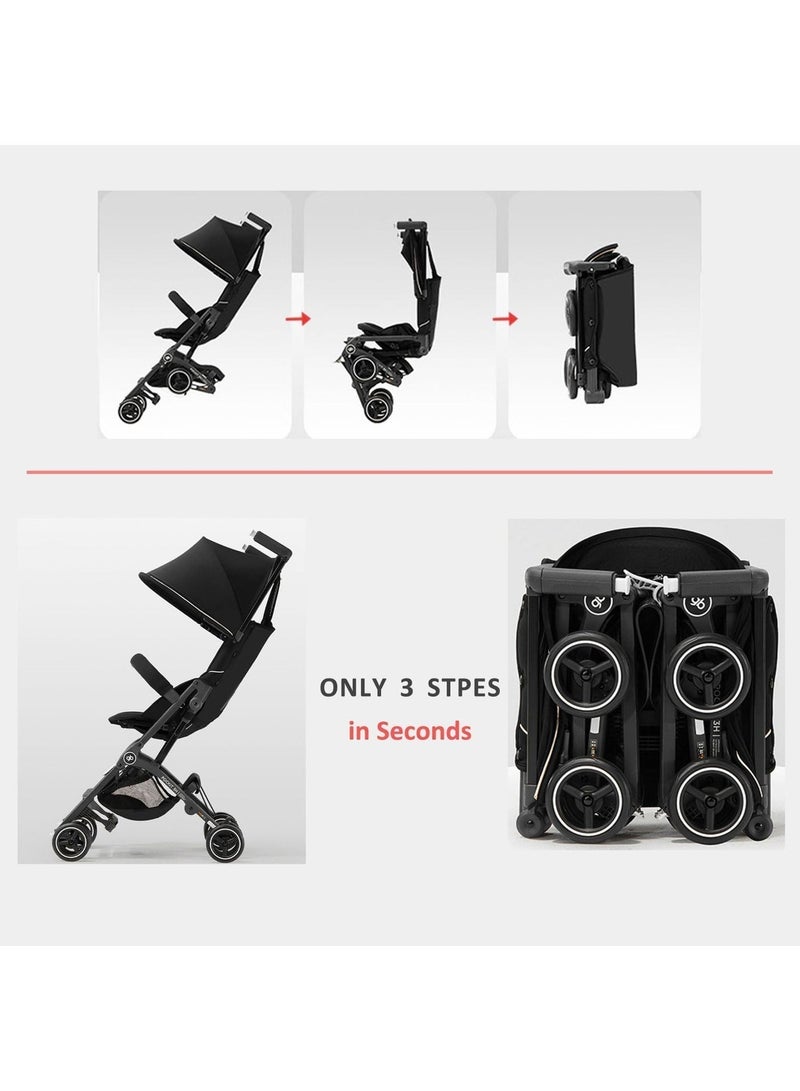 جي بي عربة أطفال gb Pockit+ لجميع التضاريس، فائقة الصغر وخفيفة الوزن، مناسبة للسفر للأطفال والرضّع، متوافقة مع أمتعة المقصورة على الطائرات، باللون الأسود والبرتقالي - Image 4